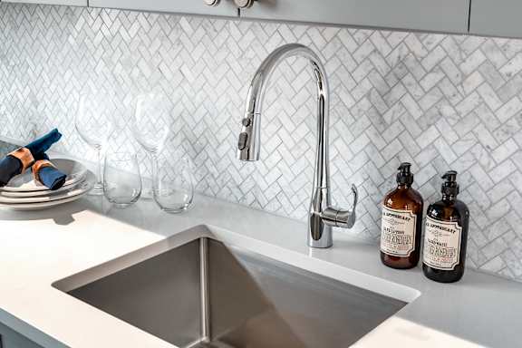 Kitchen sink at The Glover House Apartments, Washington, District of Columbia