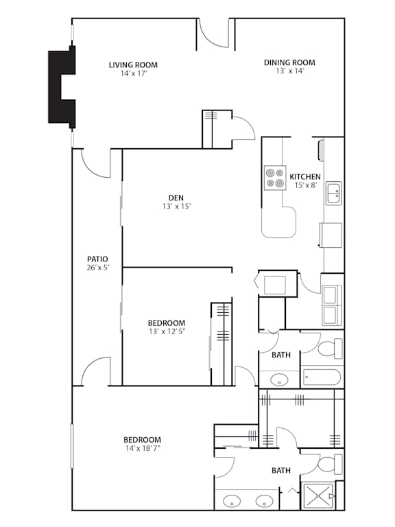 2BR 2BA (1780 SF) at Riverchase Landing, Hoover, Alabama