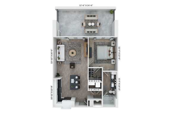 A31 Floor Plan at District 757 Apartments, Virginia, 23502