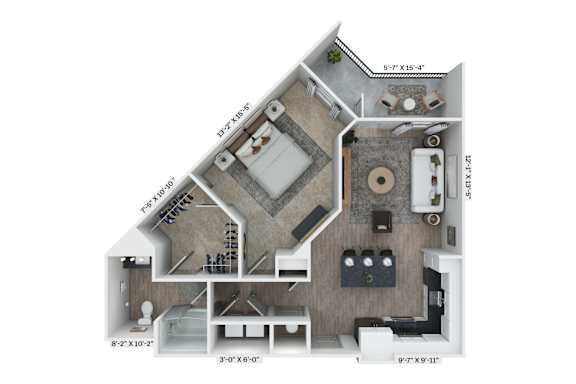 A4 Floor Plan at District 757 Apartments, Norfolk, VA