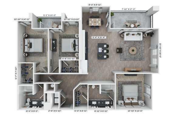 C11 Floor Plan at District 757 Apartments, Norfolk, Virginia