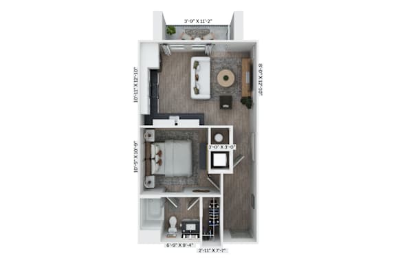 Floor Plan  S1 Floor Plan at District 757 Apartments, Norfolk, VA, 23502