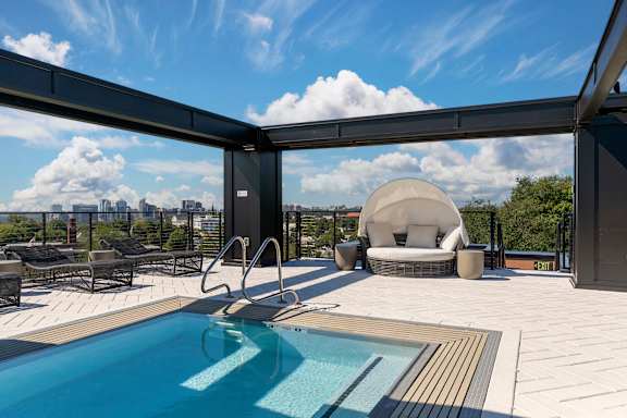Modern Outdoor Pool at The Glover House Apartments, Washington