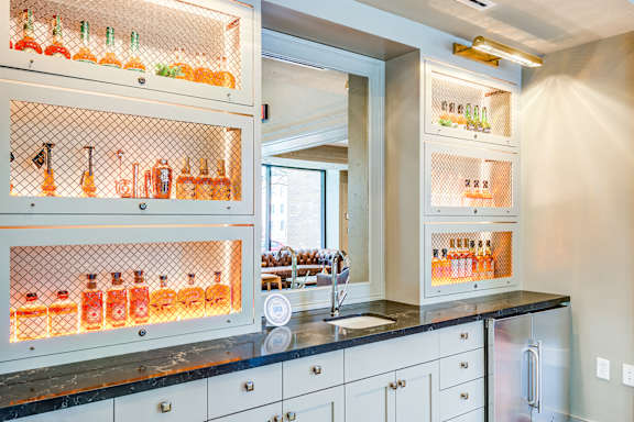 Kitchen cabinets and appliances at The Glover House, Washington