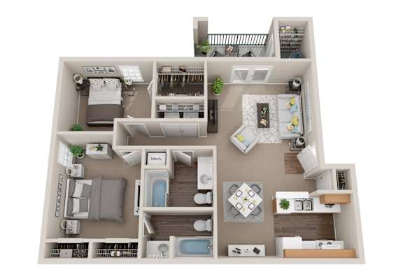2Bed 2Bath_A at Grand at Pearl Apartments, Pearl, 39208