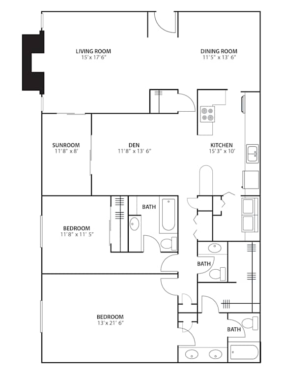 2BR 2.5BA (1900 SF) at Riverchase Landing, Hoover, AL