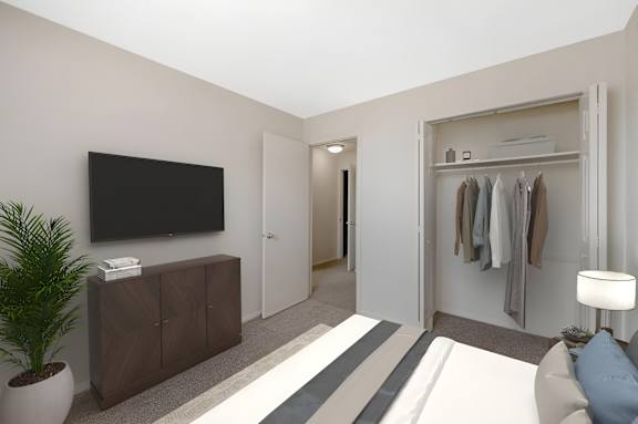 Bedroom With Large Closet at The Apartments at Hunters Glen, Frederick, MD