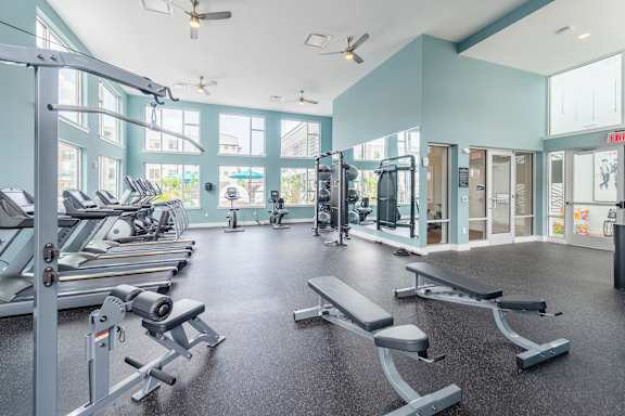 Fitness Center at Lumen Apartments in Hampton, VA