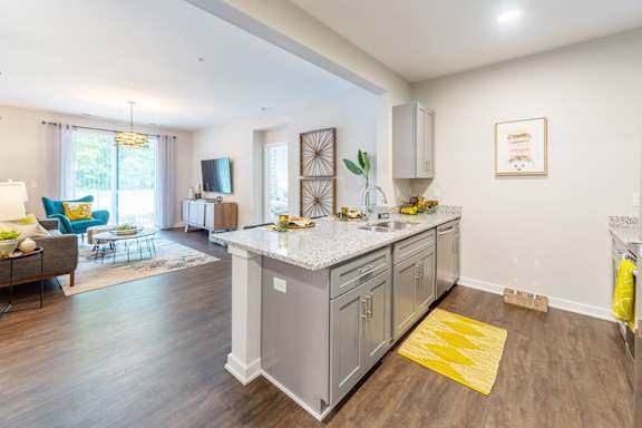 Kitchen at Lumen Apartments in Hampton, VA