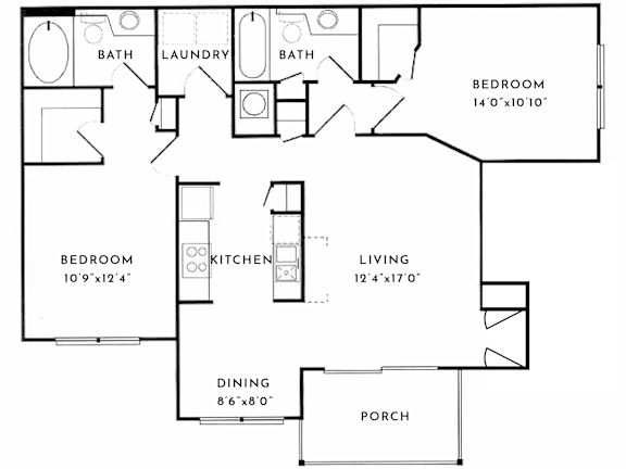 2 BD 2 BA 1150 SF at Spotswood Commons, Williamsburg, 23188