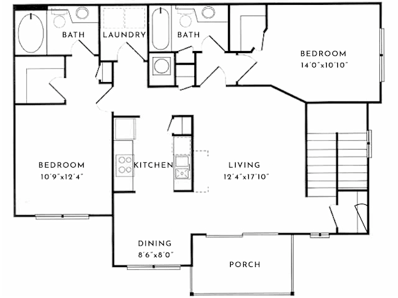 2 BD 2 BA 1250 SF at Spotswood Commons, Williamsburg