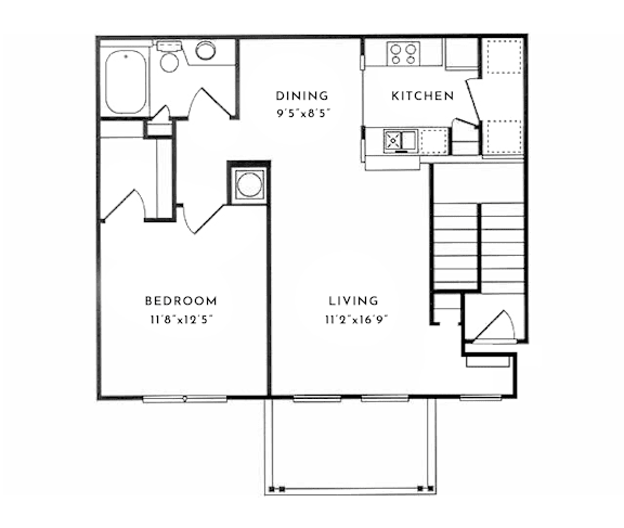 1 BD 1 BA 897 SF at Spotswood Commons, Williamsburg, VA