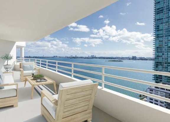 a room with a view of the ocean and a star shaped window at The Hamilton, Miami, Florida
