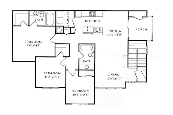 3 BD 2 BA 1520 SF at Spotswood Commons, Virginia, 23188