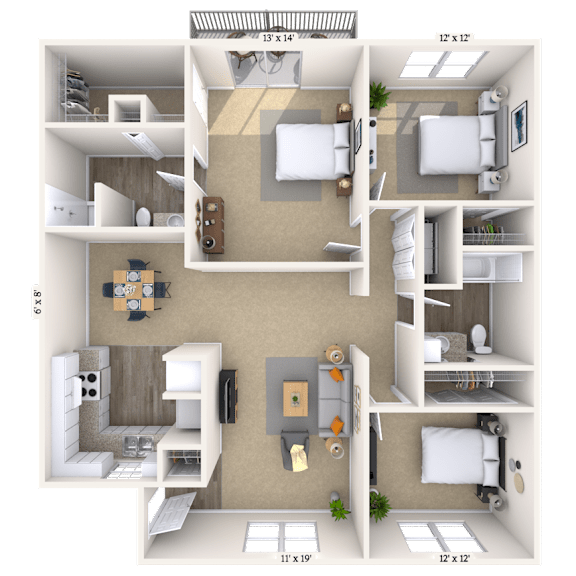 3Bed 2Bath at Lakeshore Landing Apartments, Mississippi, 39157