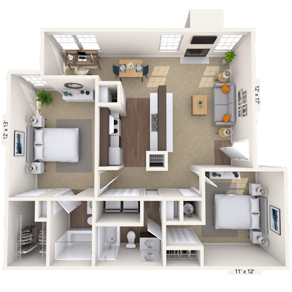 2BR 2BA (1000 SF) 2BR 2BA (1000 SF) at Pear Orchard, Ridgeland