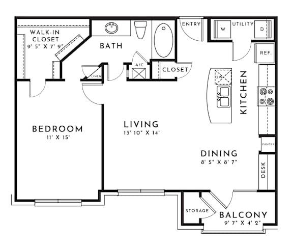 1BR 1BA_789 SF at Mansfield on the Green, Milwaukie, TX, 76063