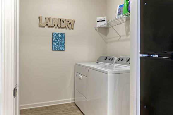 Laundry room with a washer and dryer. at Skyland Exchange, North Carolina, 28803