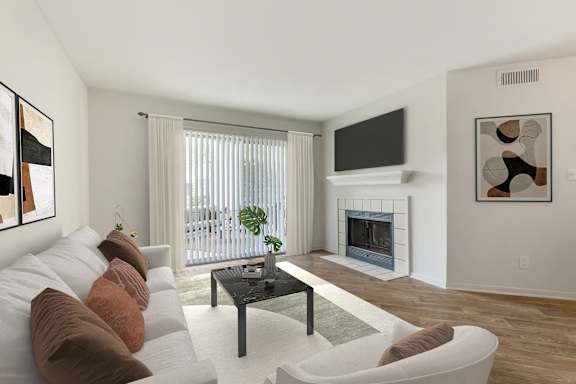 Living Room With TV at The Apartments at Tamar Meadow, Maryland