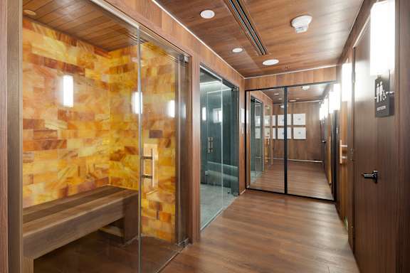 Wellness spa with sauna and steam room at The Hamilton Apartments, Miami, 33137