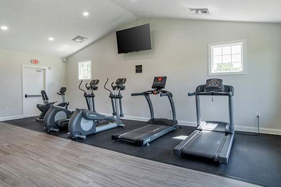 A Gym with Exercise Bikes at The Manor/The Manor East Apartments, Leesburg, VA, 20176