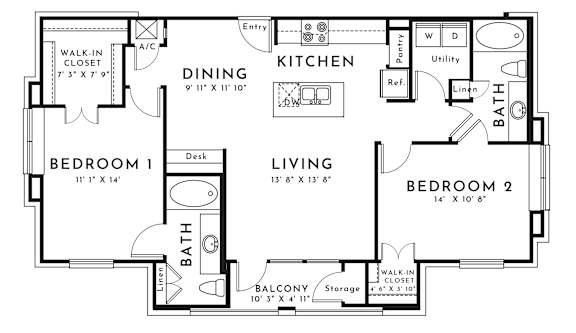 2BR 2BA_1084 SF at Mansfield on the Green, Milwaukie, 76063