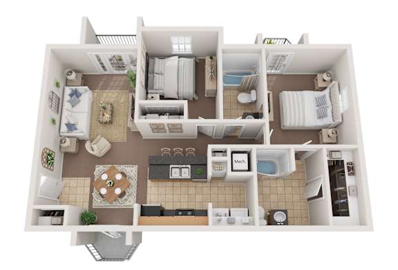 2 bed 2 bath 2 bed 2 bath at Villaggio, Bossier City, Louisiana
