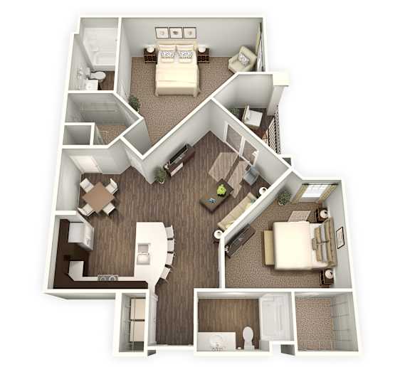 2Bed 2Bath_B at Waterstone at Hamburg Apartments, Kentucky