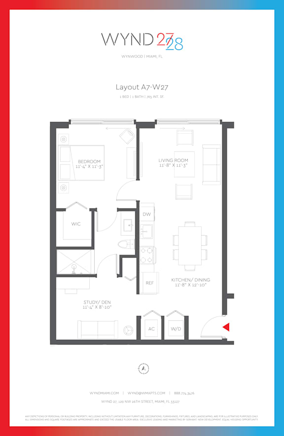 W27 - 1BR 1BA_765 SF at WYND 27 & WYND 28, Miami, FL, Florida , 33127