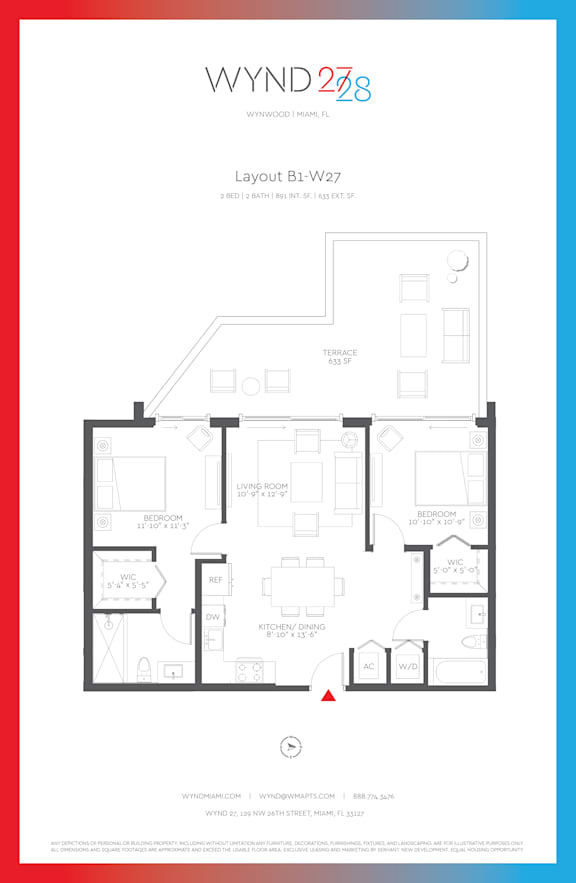 W27 - 2BR 2BA_891 SF_terrace at WYND 27 & WYND 28, Florida