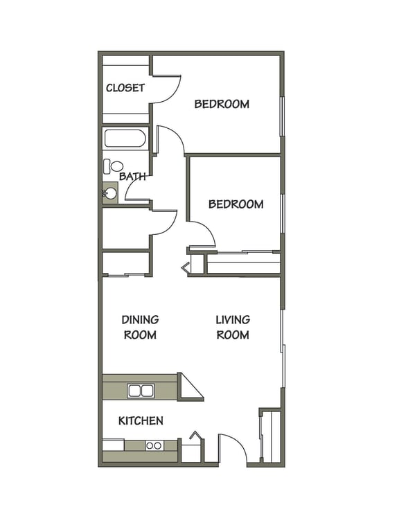 The Jefferson - 2 Bed 1 Bath