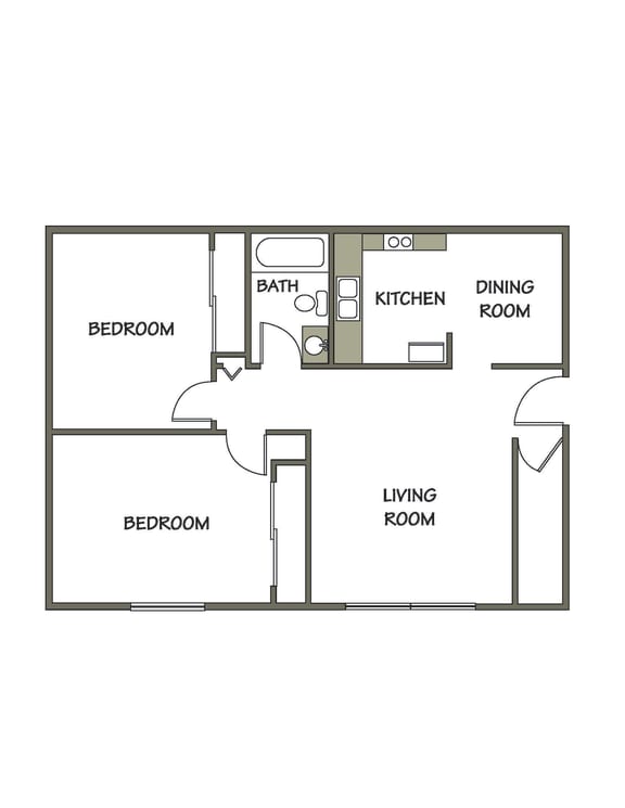 a floor plan of a house with a bedroom and a living room
