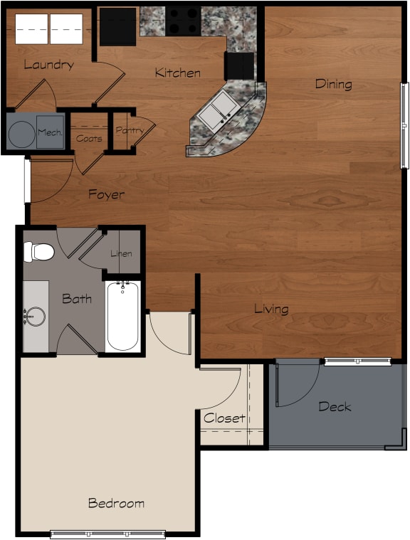 a floor plan of a small house with a bedroom and a living room