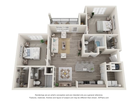 2 Bed 2 Bath 1157 sq ft Apartment
