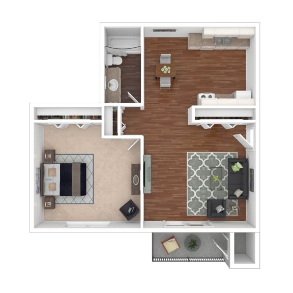 Greenfield Apartments Floorplans - 1x1