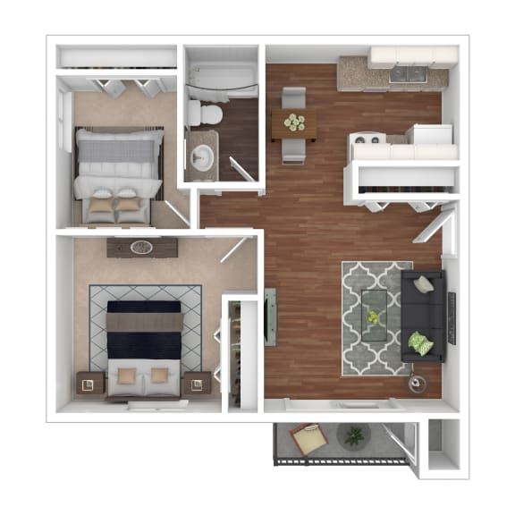 Floor Plan  Greenfield Apartments Floorplans - 2x1