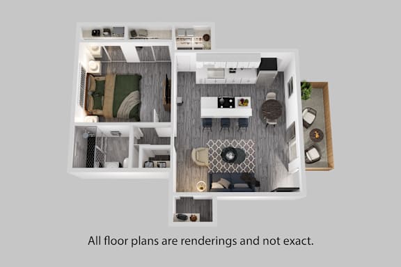 a floor plan of a 1 bedroom apartment