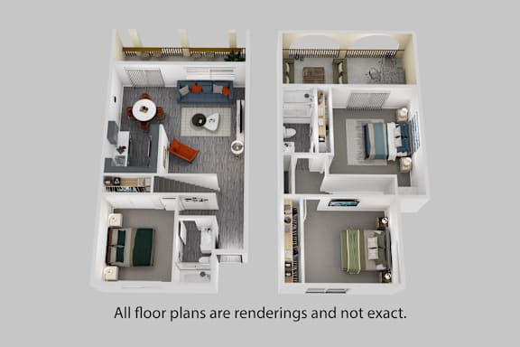a floor plan is shown with two views of the floor plans of different apartments