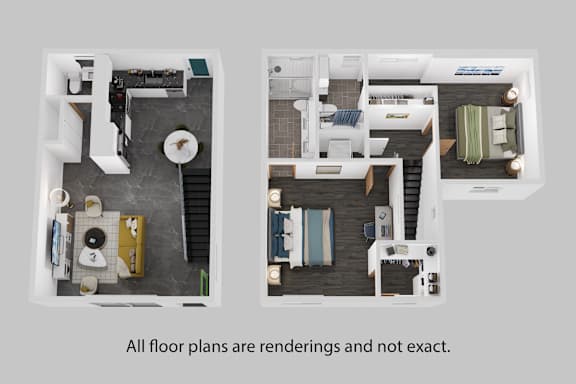 two views of a floor plan of a apartments floor plan