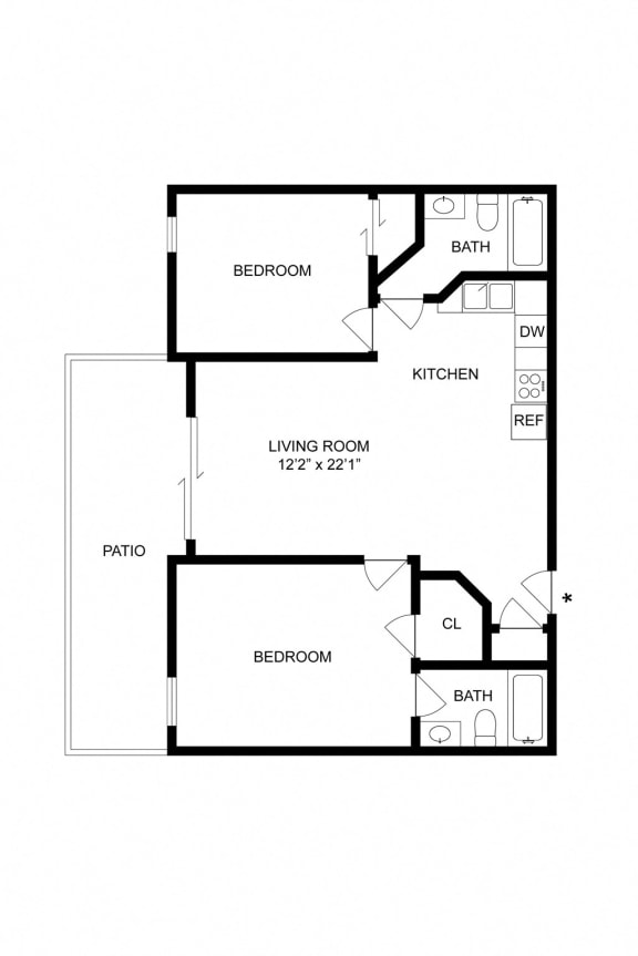 2x2 Floor Plan