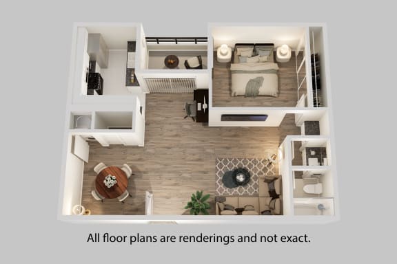bedroom floor plan an in 3d