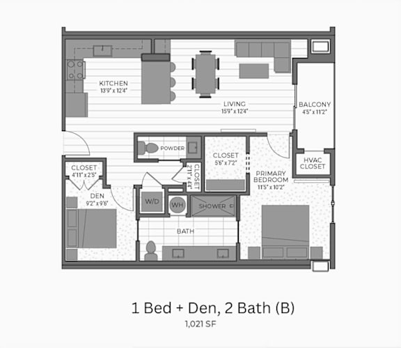 the floor plan of bed and bath