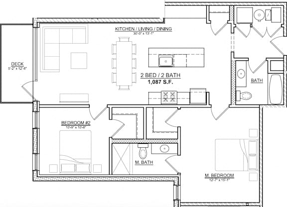 2 bed 2 bath layout