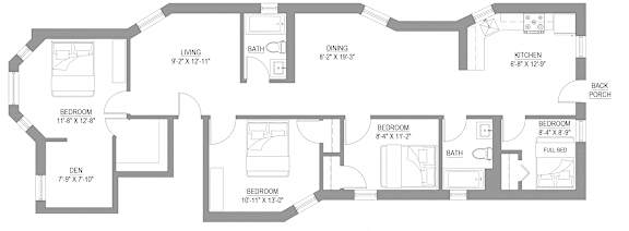 4 bed 2 bath aparments in hyde park