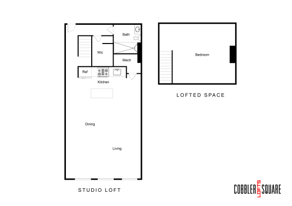 the floor plan of studio loft