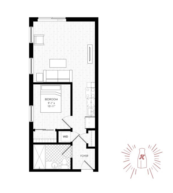 Floor Plan  Junior | 1 Bed | 1 Bath
