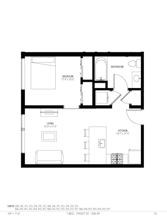 The Franklin 567_569sqft at The Isaac, Philadelphia, 19122