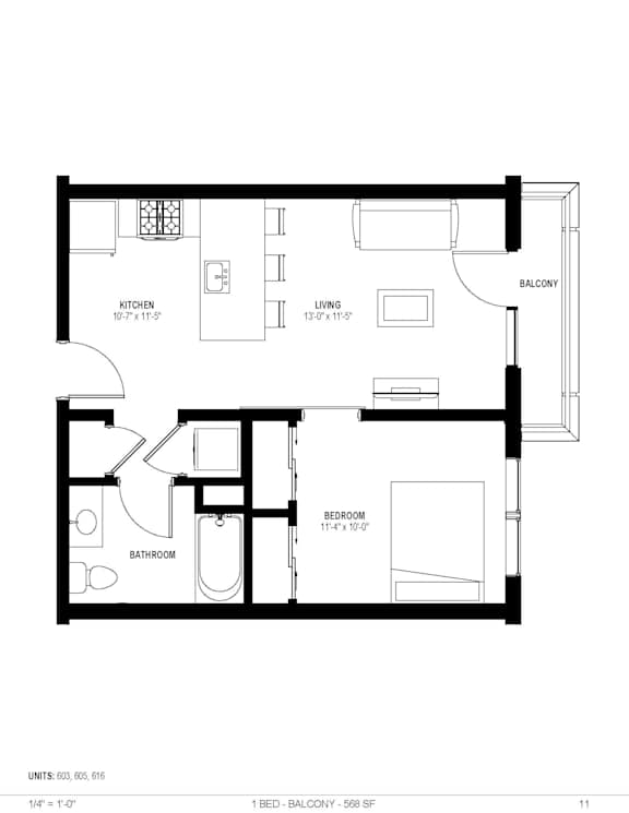 The Mills 607_622sqft at The Isaac, Philadelphia, PA, Pennsylvania
