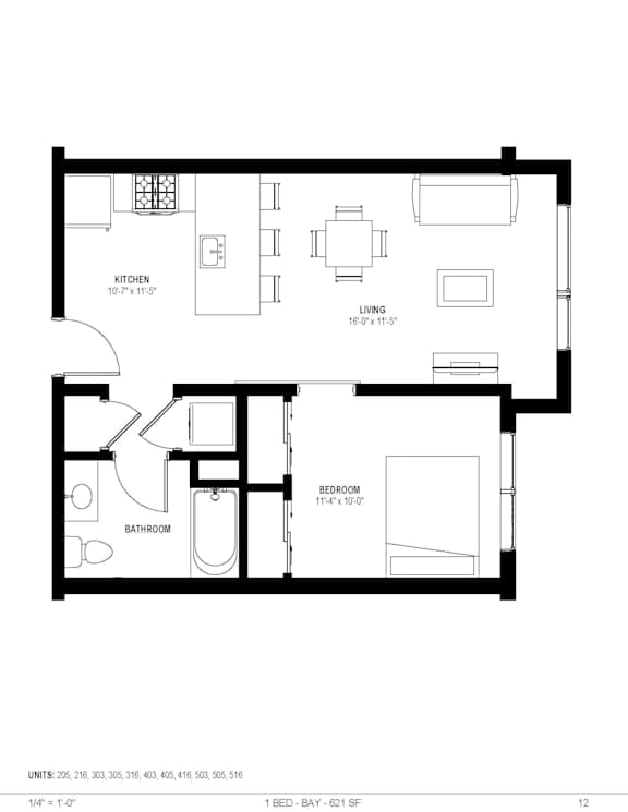 The Mills 1Bed 1Bath at The Isaac, Philadelphia