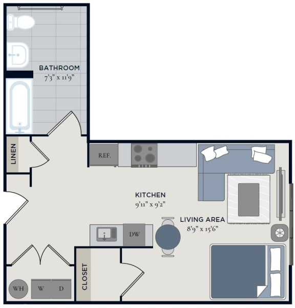 1C Floor Plan at The Anchorage on Kelly, East Falls, 19129